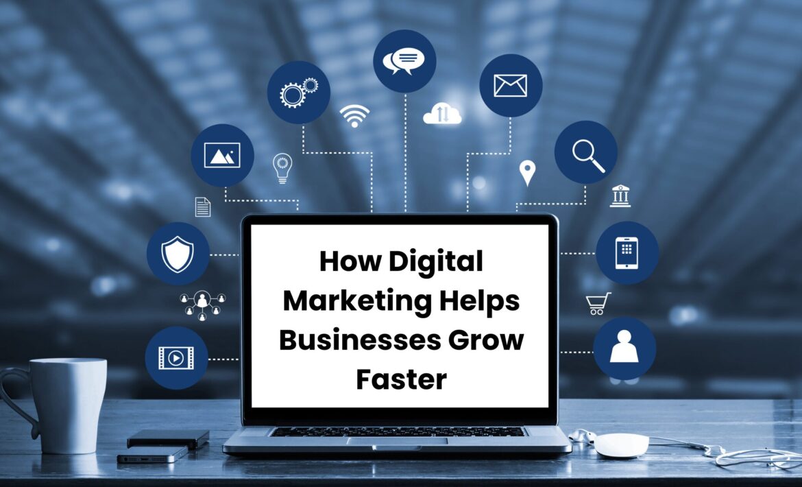 Digital marketing strategies illustration showing how digital marketing helps businesses grow faster
