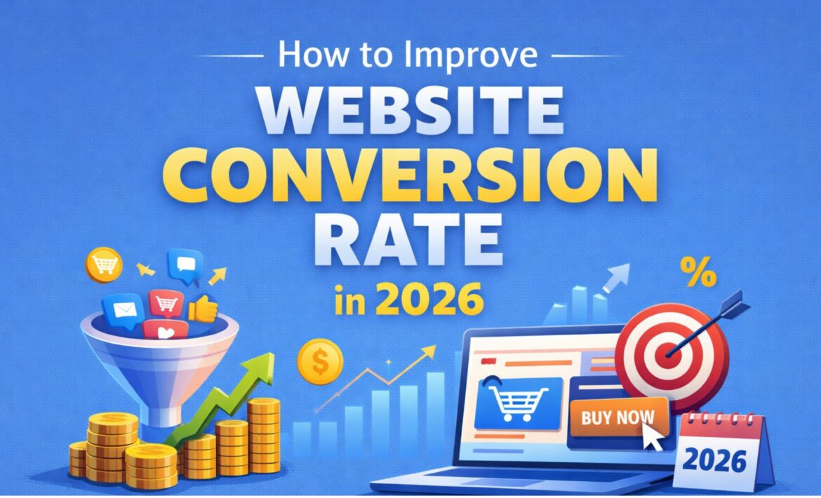 Website conversion rate optimization strategies in 2026 with funnel, analytics, and growth elements