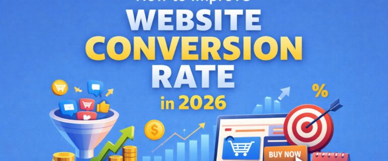 Website conversion rate optimization strategies in 2026 with funnel, analytics, and growth elements