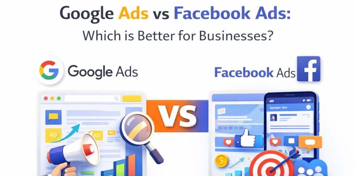 Google Ads vs Facebook Ads comparison for business marketing strategy