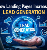 landing pages for lead generation concept with digital marketing illustration