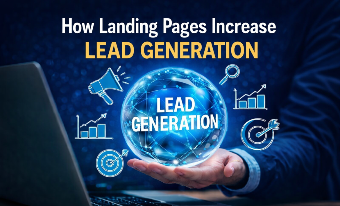 landing pages for lead generation concept with digital marketing illustration