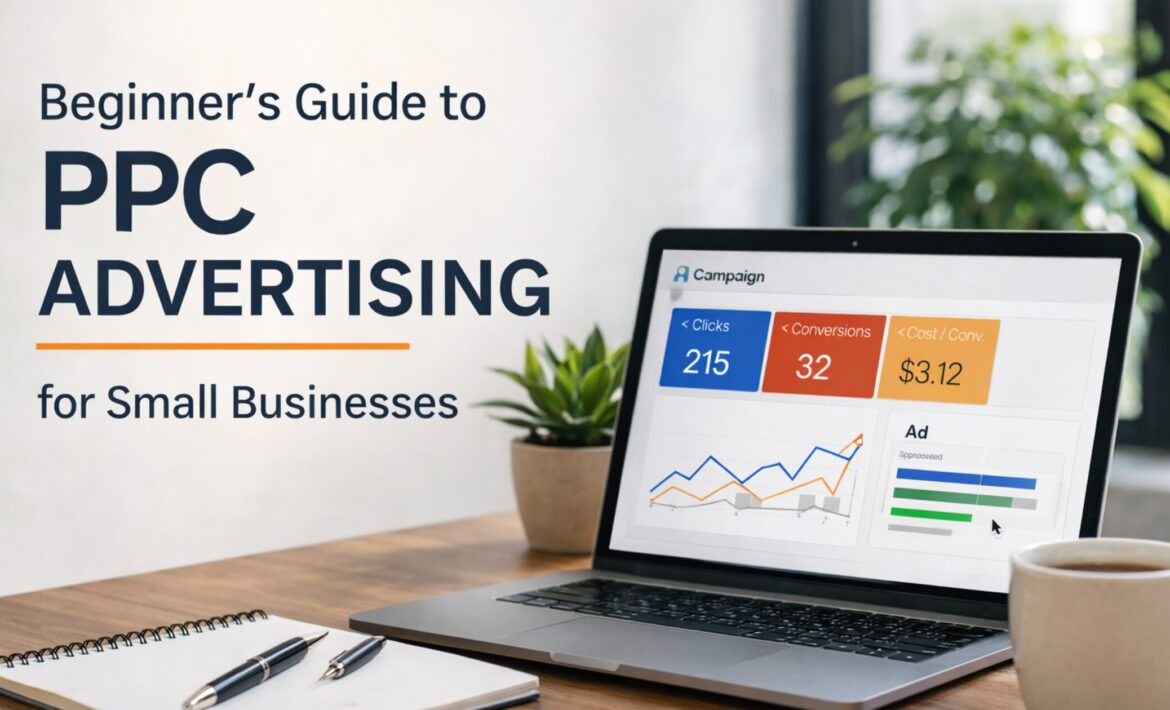Beginner’s guide to PPC advertising for small businesses in Bangalore showing Google Ads strategy and paid marketing concept