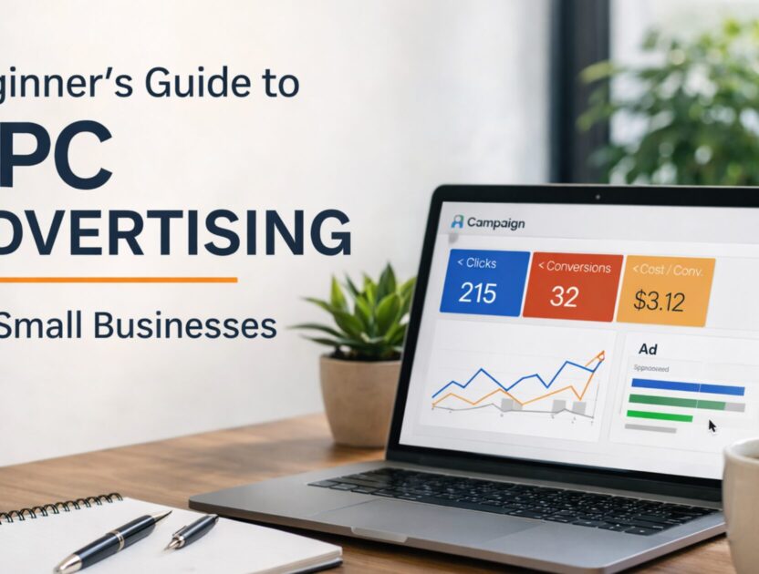 Beginner’s guide to PPC advertising for small businesses in Bangalore showing Google Ads strategy and paid marketing concept