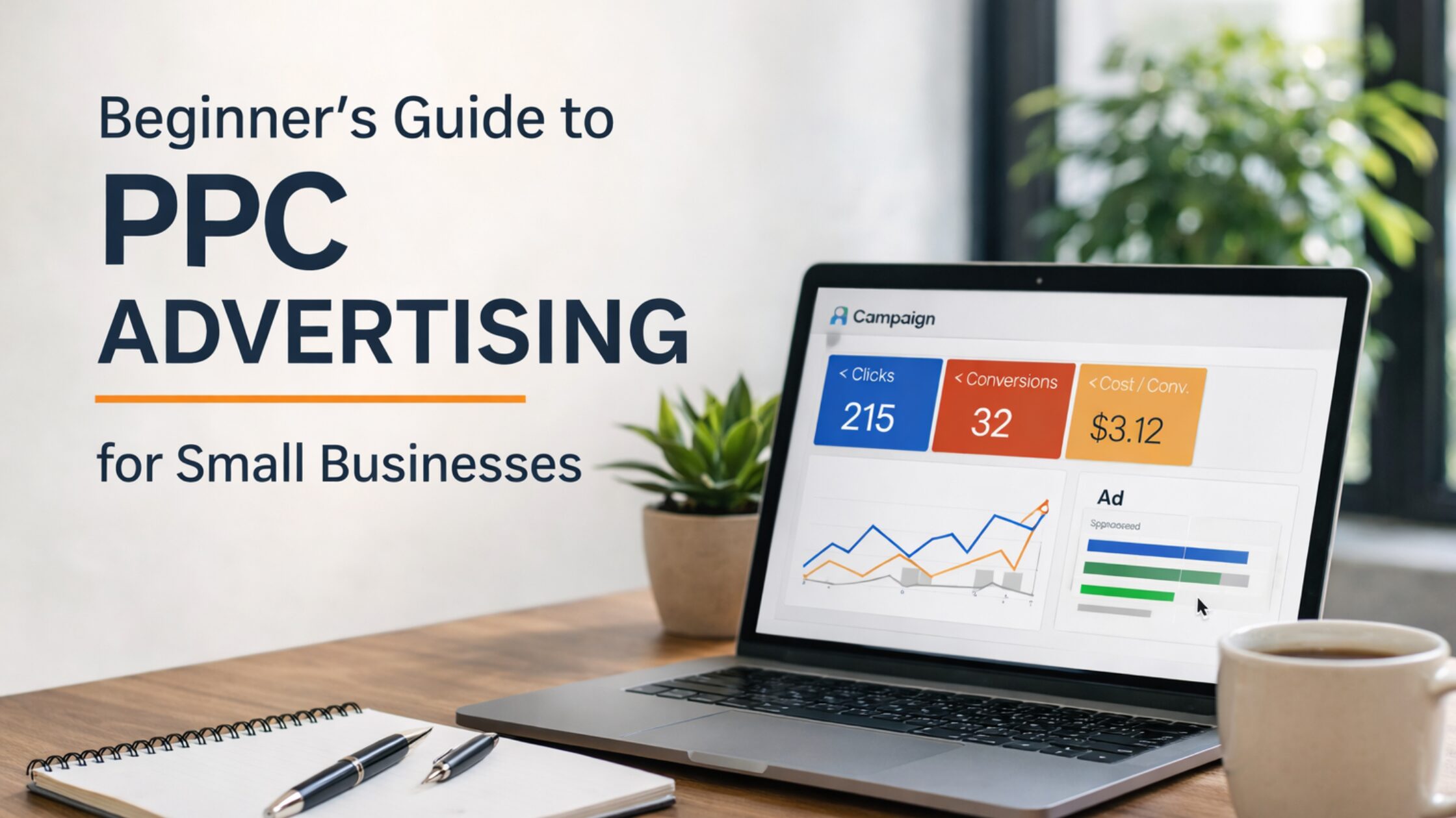 Beginner’s guide to PPC advertising for small businesses in Bangalore showing Google Ads strategy and paid marketing concept
