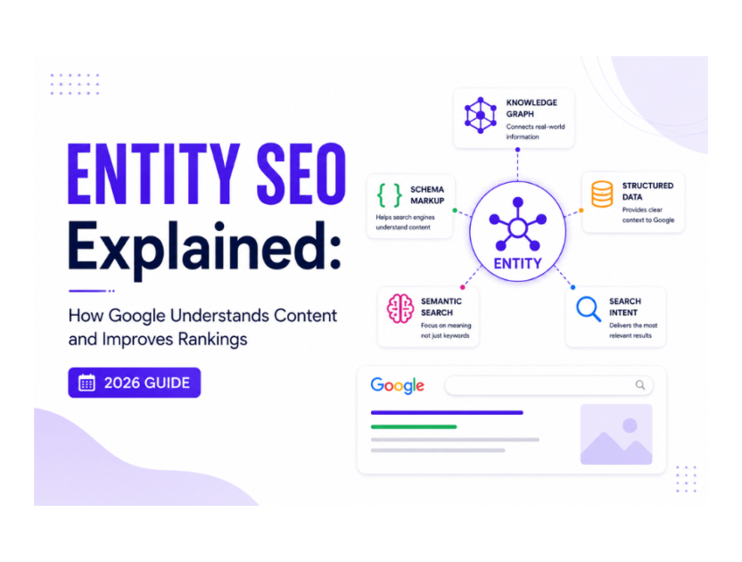 Entity SEO Explained: How Google Understands Content and Improves Rankings (2026 Guide) Entity SEO Explained – How Google Understands Content and Improves Rankings with Knowledge Graph, Structured Data, and Semantic Search (2026 Guide)