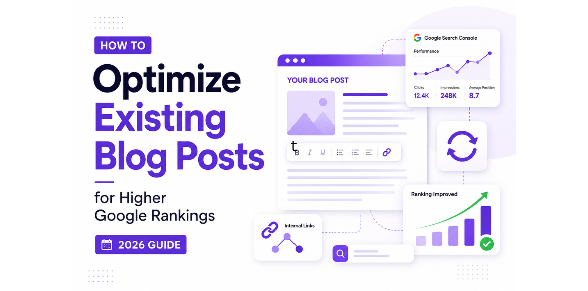 Optimize Existing Blog Posts for Higher Google Rankings – 2026 Guide How to optimize existing blog posts for higher Google rankings using SEO best practices in 2026