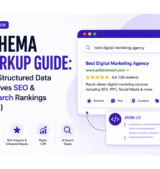 Schema Markup Guide showing how structured data improves SEO, rich snippets, and AI search rankings in 2026